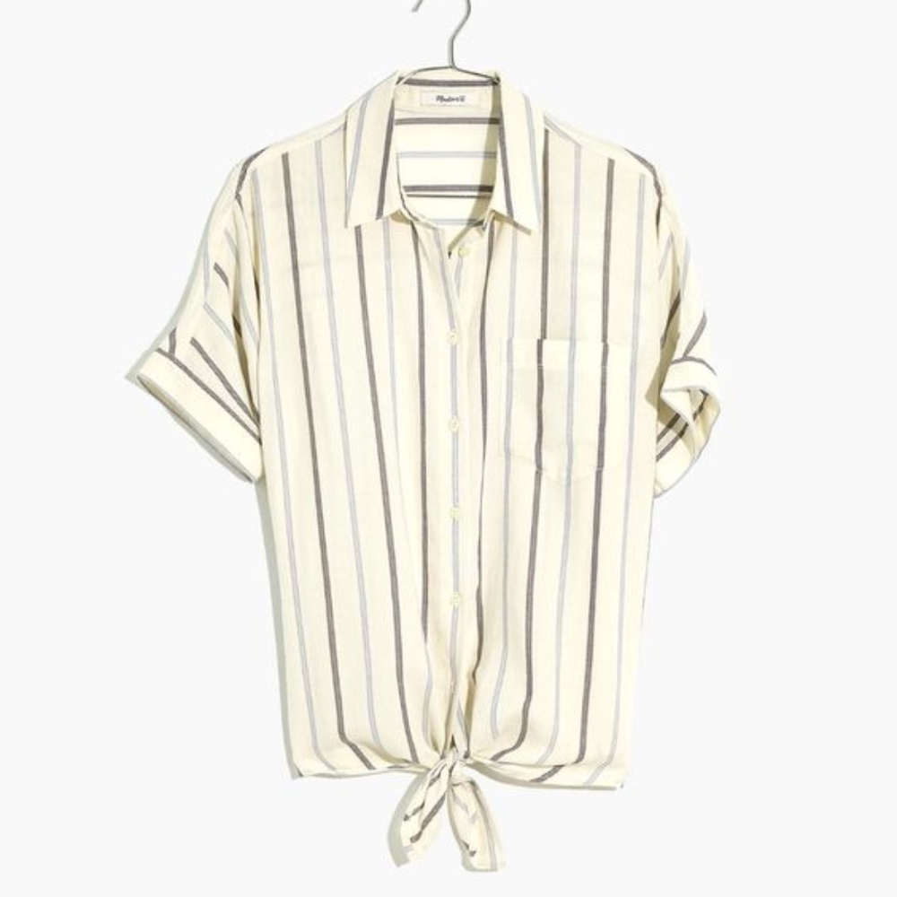 Madewell Tie-Front Shirt in Montpellier Stripe - Picture 5 of 6
